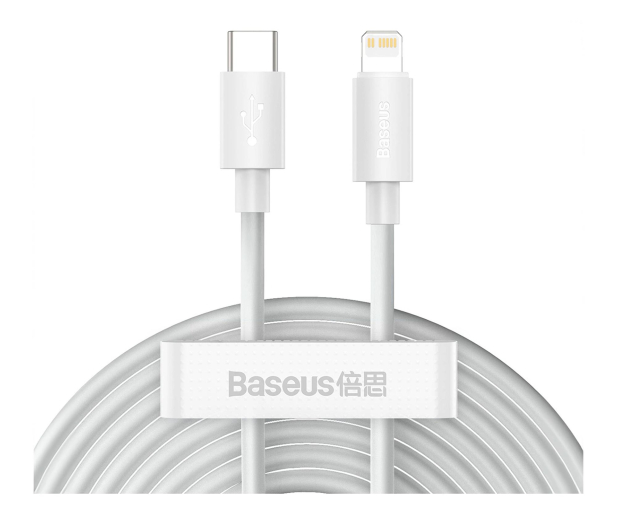 Baseus Kabel Simple Wisdom Lightning / USB-C 20W 1.5 m 2 szt. biały - 1502055 - zdjęcie 3